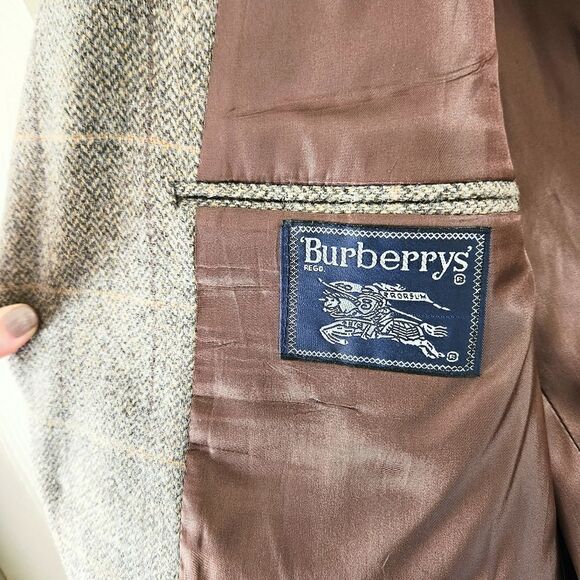 Burberry Vintage Tan Tweed Men's Blazer - Picture 2 of 10